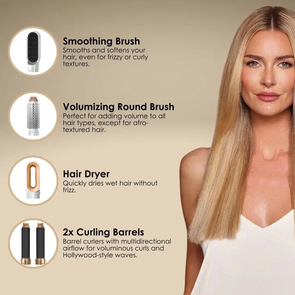Airbrush Gold and White Hair Styling Set - Picture 2 of 3